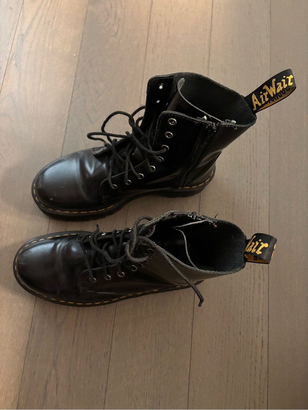 Dr. Martens Black Jadon Leather Platform Lace-Up Boots - Picture 2 of 3